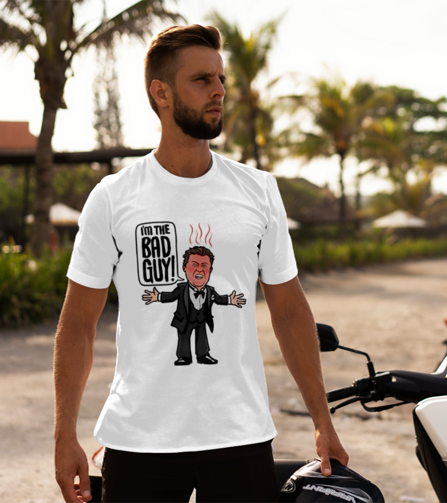 Say Hello To The Bad Guy Cartoon Flames Expression T-Shirt