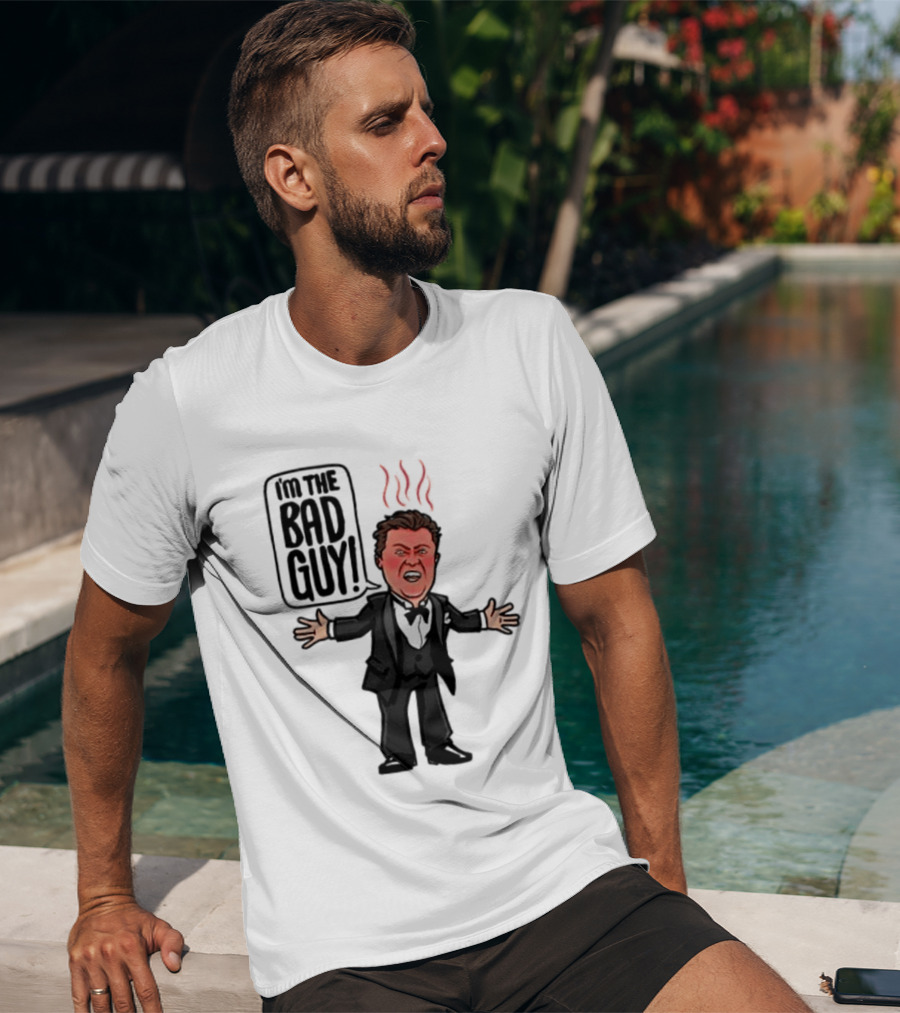 Say Hello To The Bad Guy Cartoon Flames Expression T-Shirt