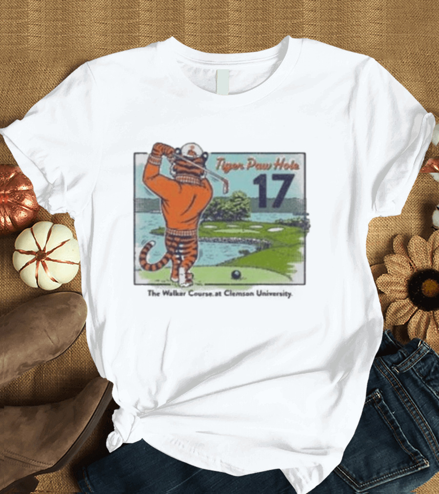 Tiger Paw Hole 17 The Walker Course Clemson University T-Shirt