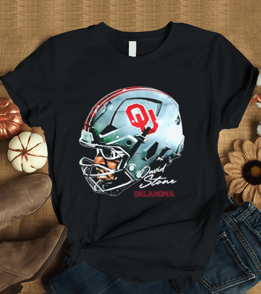 David Stone Oklahoma Sooners NCAA Football OU Helmet T-Shirt