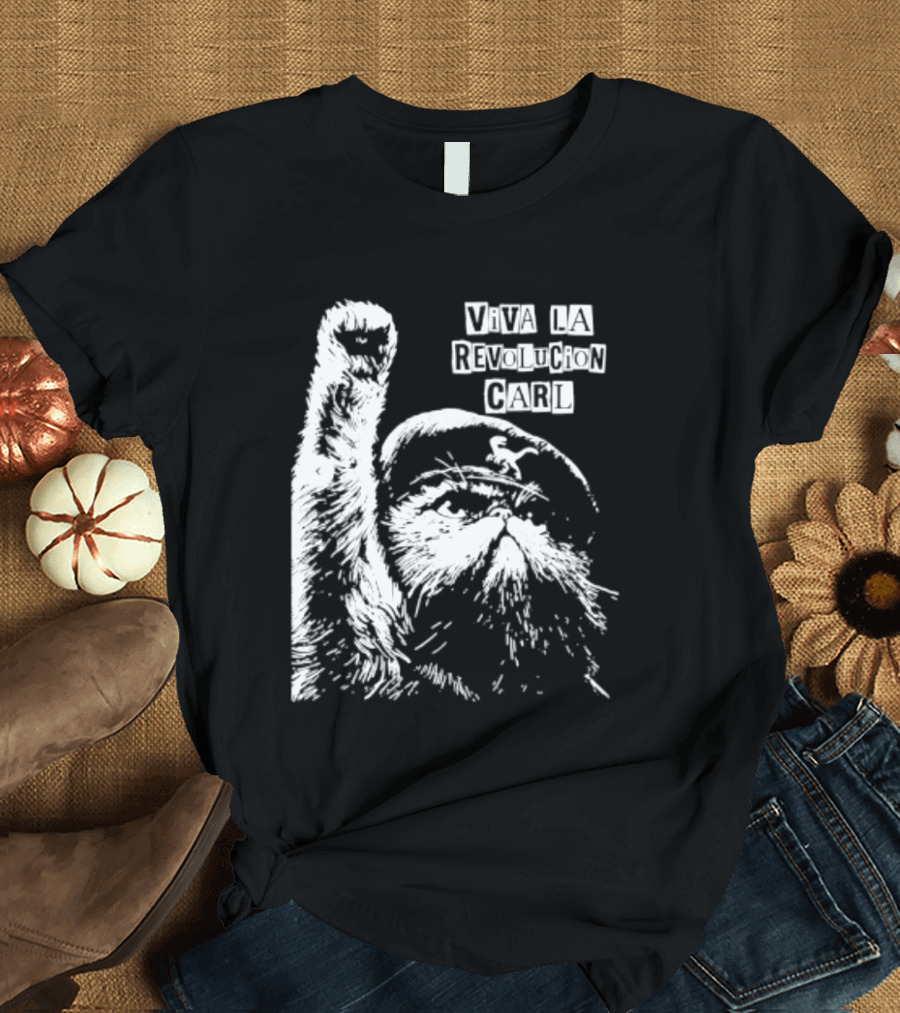 Viva La Revolucion Carl Cat Che Guevara T-Shirt