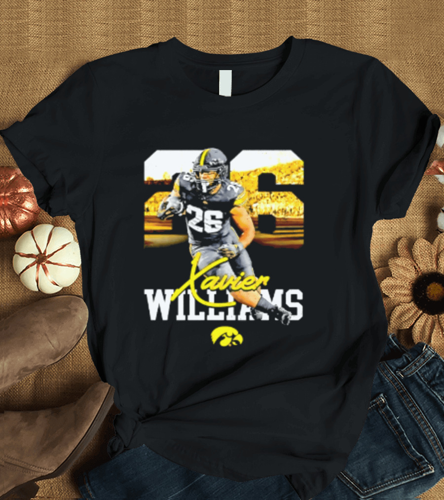 Iowa Hawkeyes Xavier Williams 26 NCAA Football Player Number T-Shirt