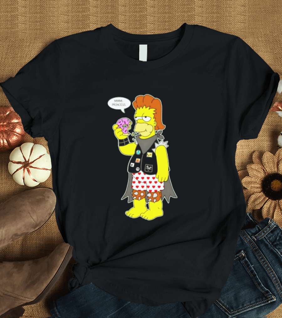 The Simpsons Homer Mmm Princess Punk Donut Eating T-Shirt