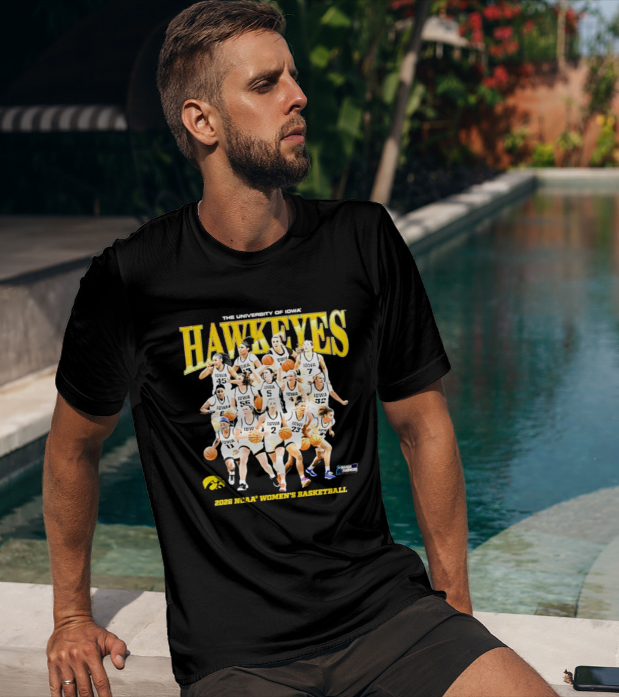 The University Of Iowa Hawkeyes 2026 NCAA Women's Basketball Team Players T-Shirt