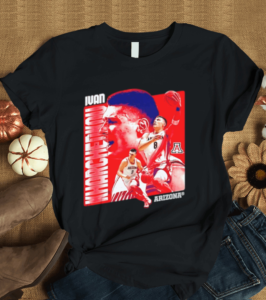 Ivan Kharchenkov 8 Arizona Wildcats NCAA Basketball Player T-Shirt
