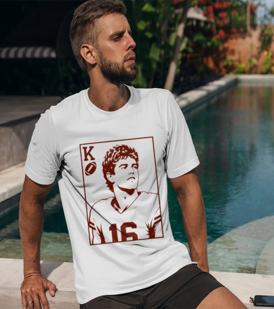 Arch Manning Texas Longhorns Quarterback King Of Hearts Playing Card 16 T-Shirt