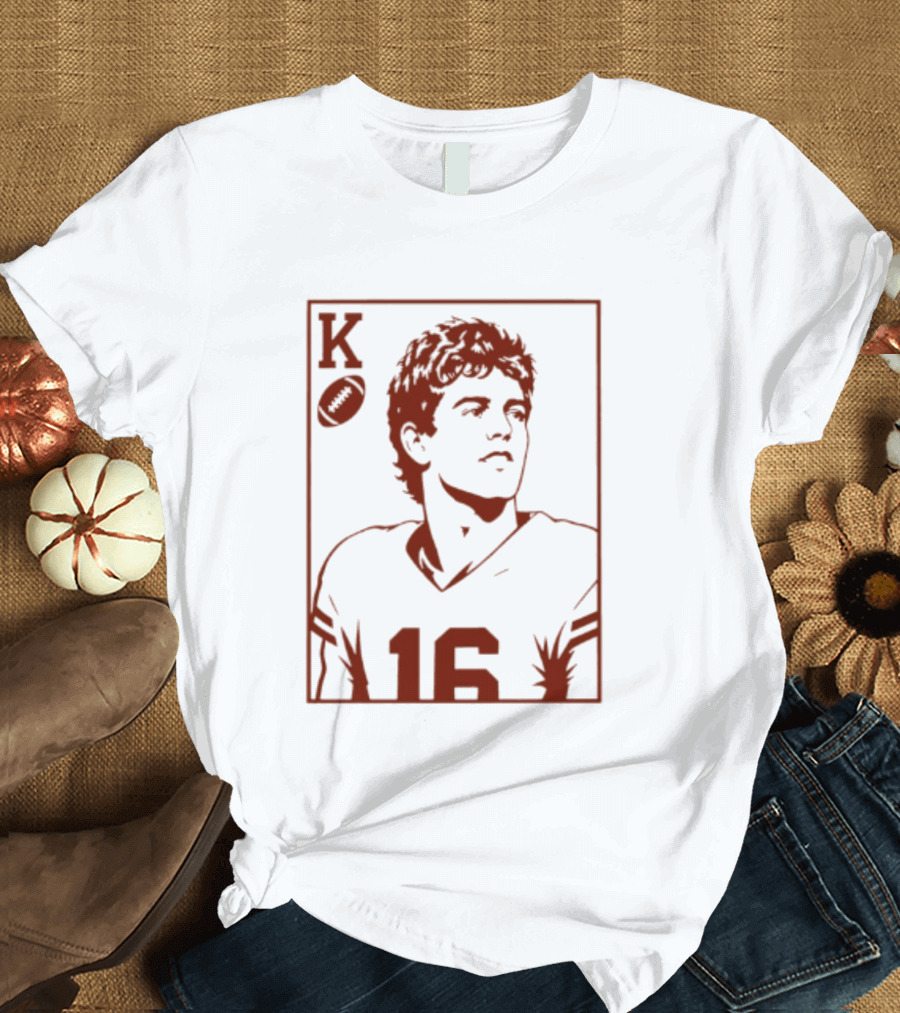 Arch Manning Texas Longhorns Quarterback King Of Hearts Playing Card 16 T-Shirt