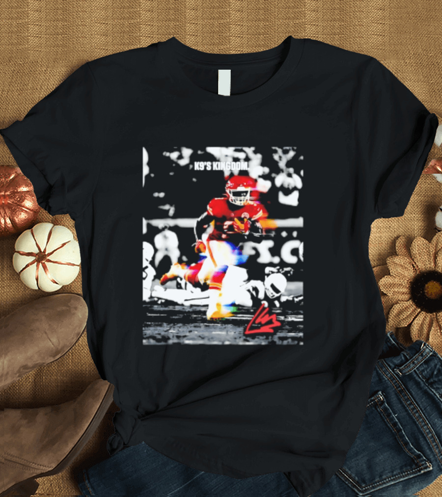 Kansas City Chiefs Kenneth Walker III K9's Kingdom Football Player In Action T-Shirt
