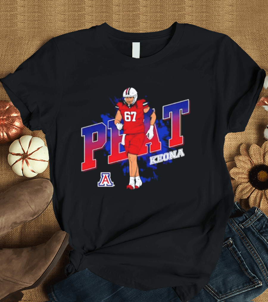 Arizona Wildcats Keona Peat 67 NCAA Football Player Caricature T-Shirt