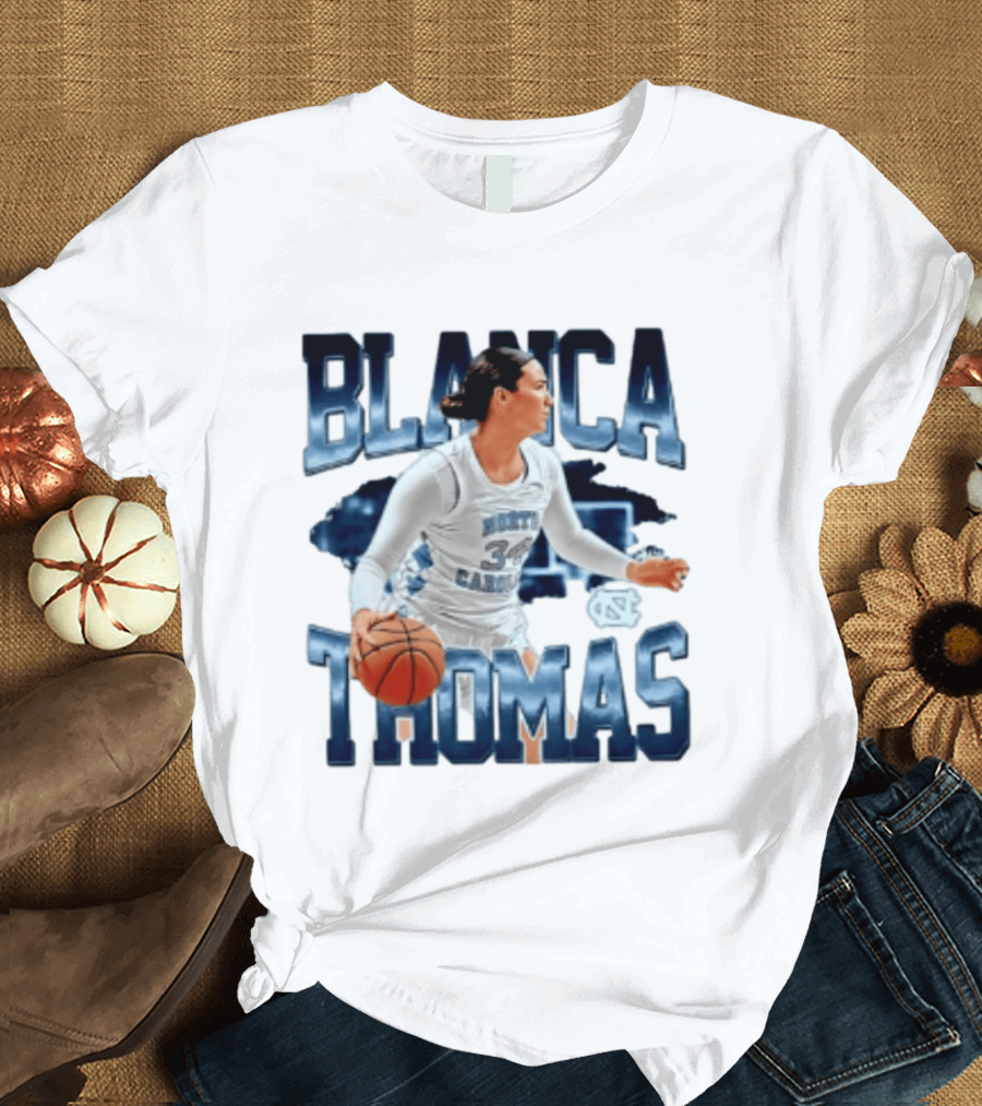 Blanca Thomas 34 North Carolina Tar Heels NCAA Women's Basketball Player T-Shirt