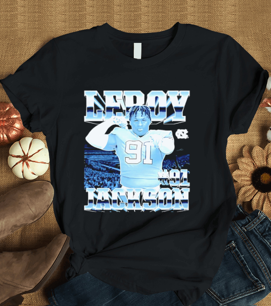 Leroy Jackson 91 North Carolina Tar Heels NCAA Football Player T-Shirt