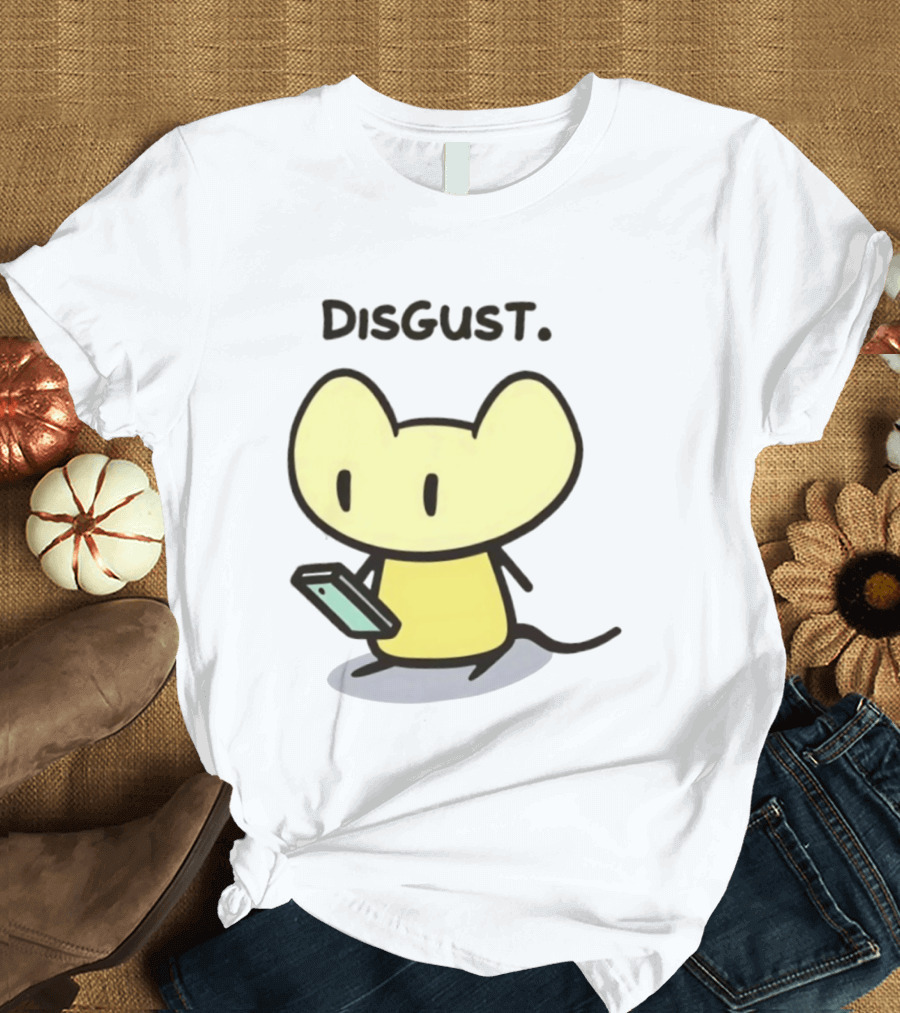 Disgust Mouse With Phone Vintage Humor T-Shirt