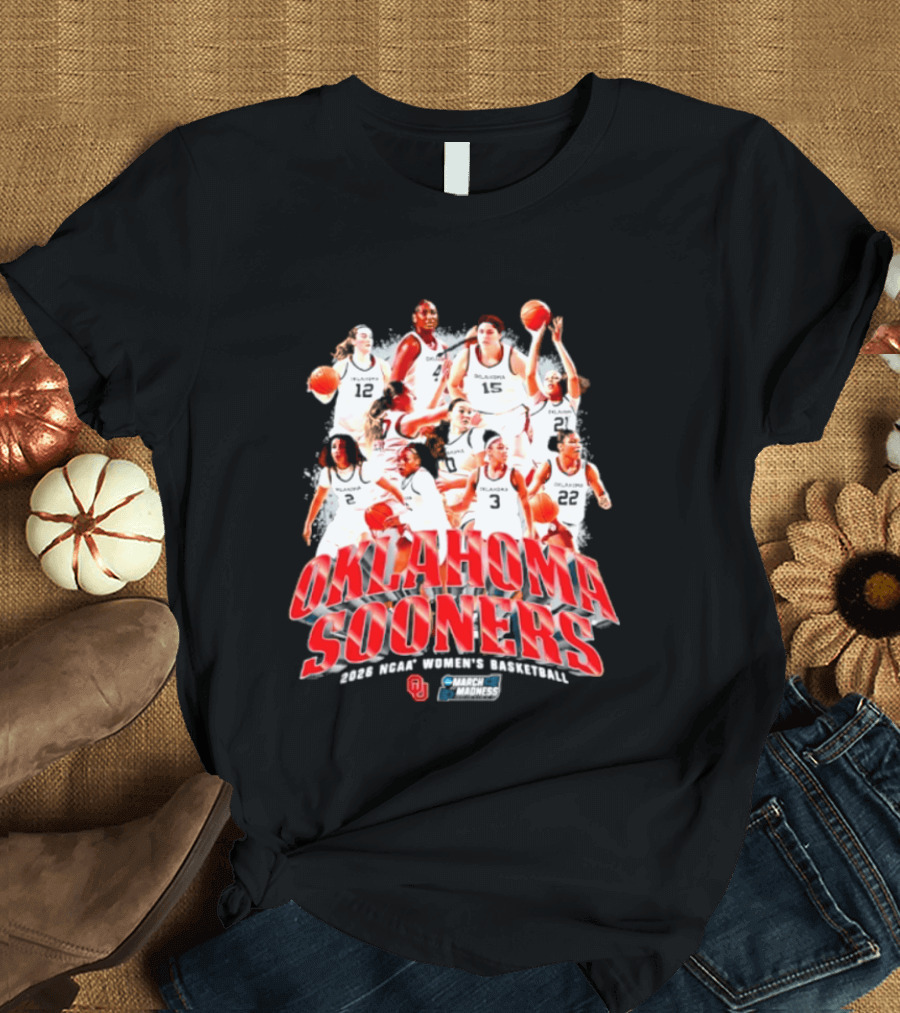 Oklahoma Sooners 2026 NCAA Women's Basketball Team Players Sportswear T-Shirt