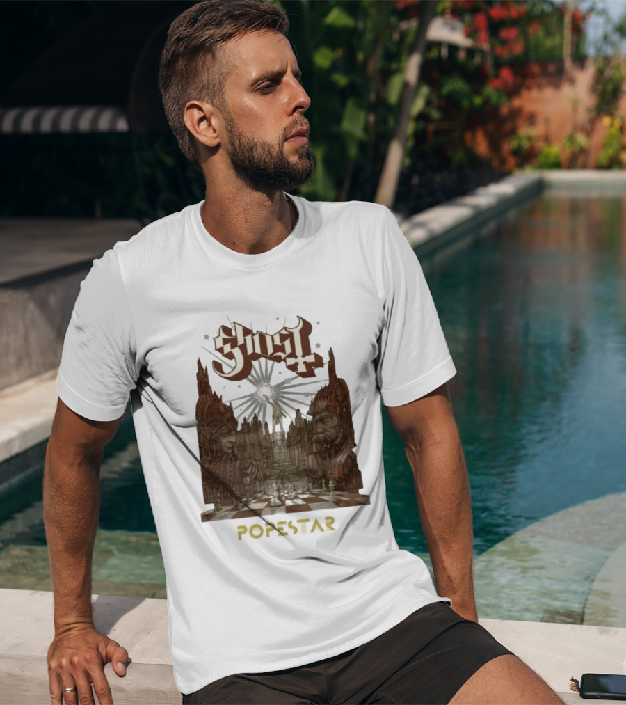 Ghost Popestar Chessboard Cathedral Gothic T-Shirt