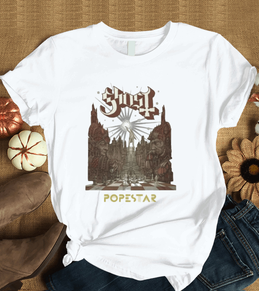 Ghost Popestar Chessboard Cathedral Gothic T-Shirt