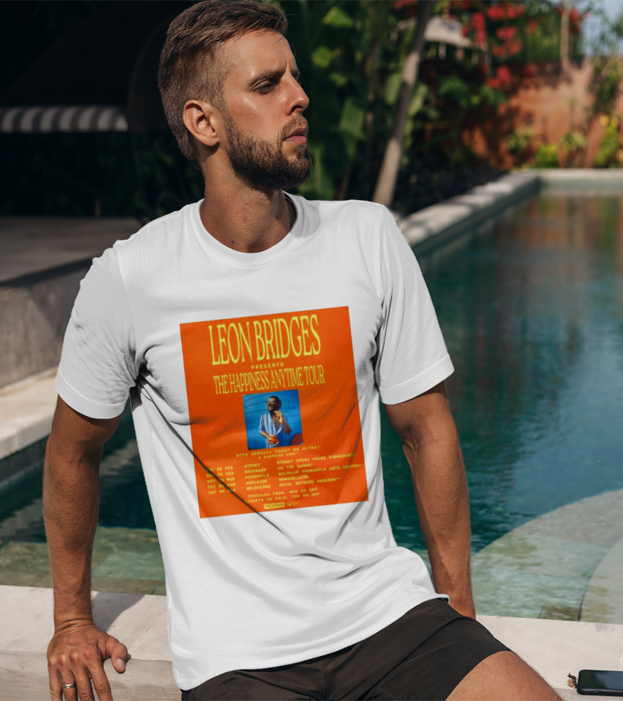 Leon Bridges Presents The Happiness Anytime Tour 2026 With Special Guests Australia Dates T-Shirt