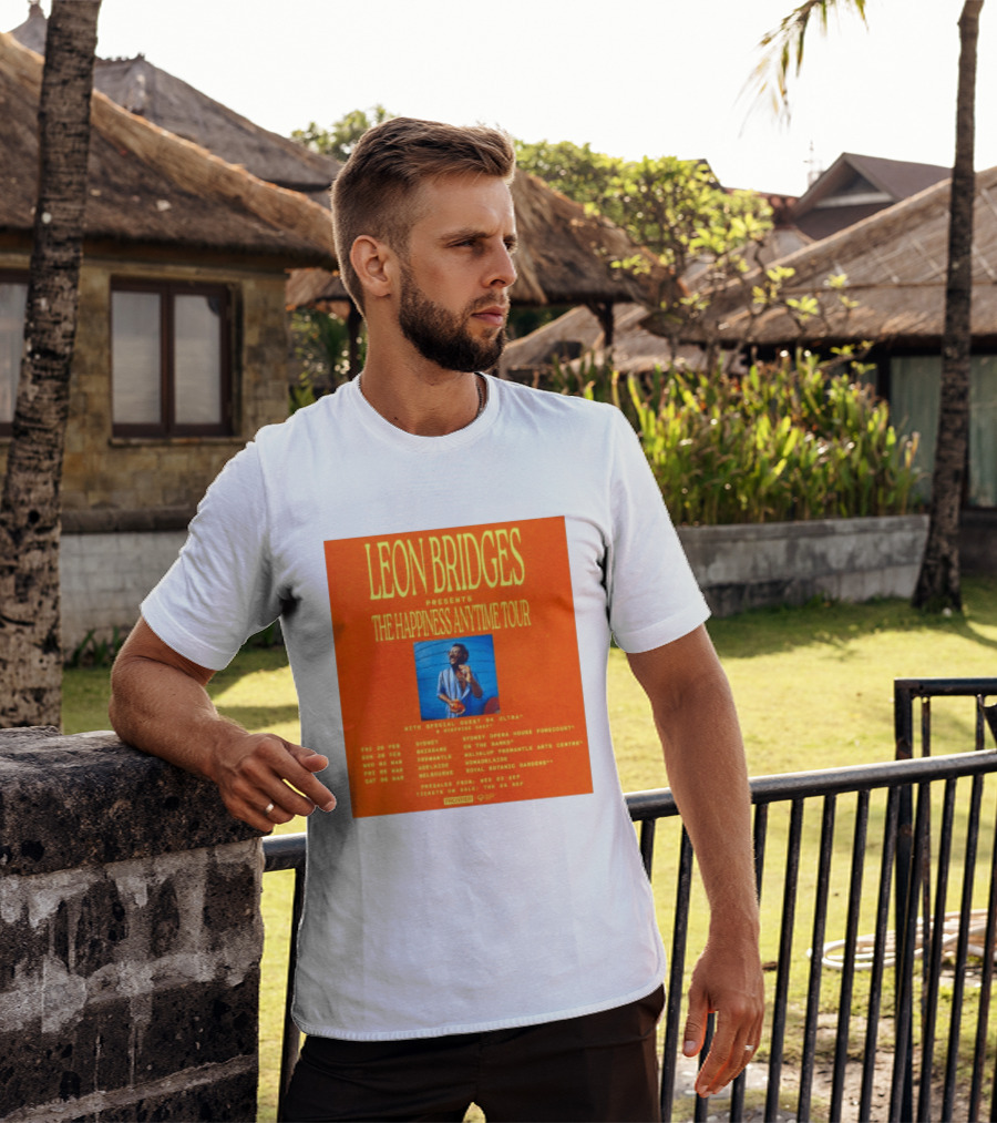 Leon Bridges Presents The Happiness Anytime Tour 2026 With Special Guests Australia Dates T-Shirt