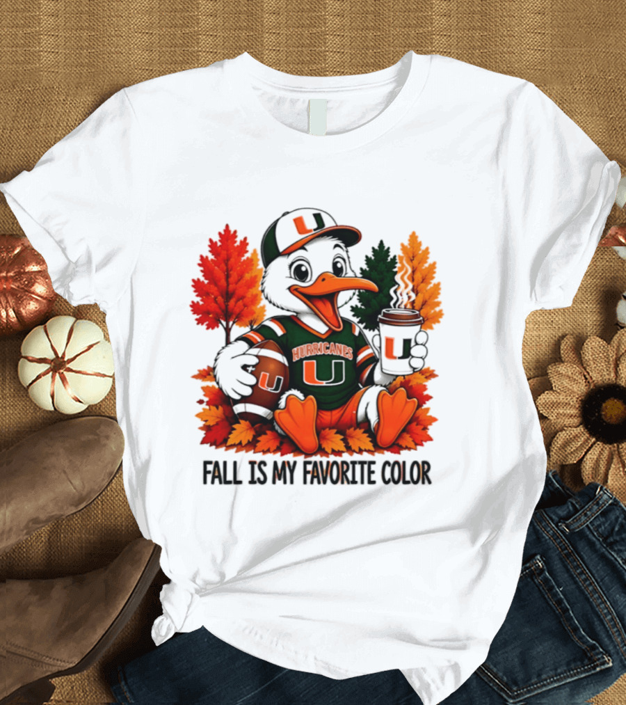 Miami Hurricanes Fall Is My Favorite Color NCAA Football T-Shirt
