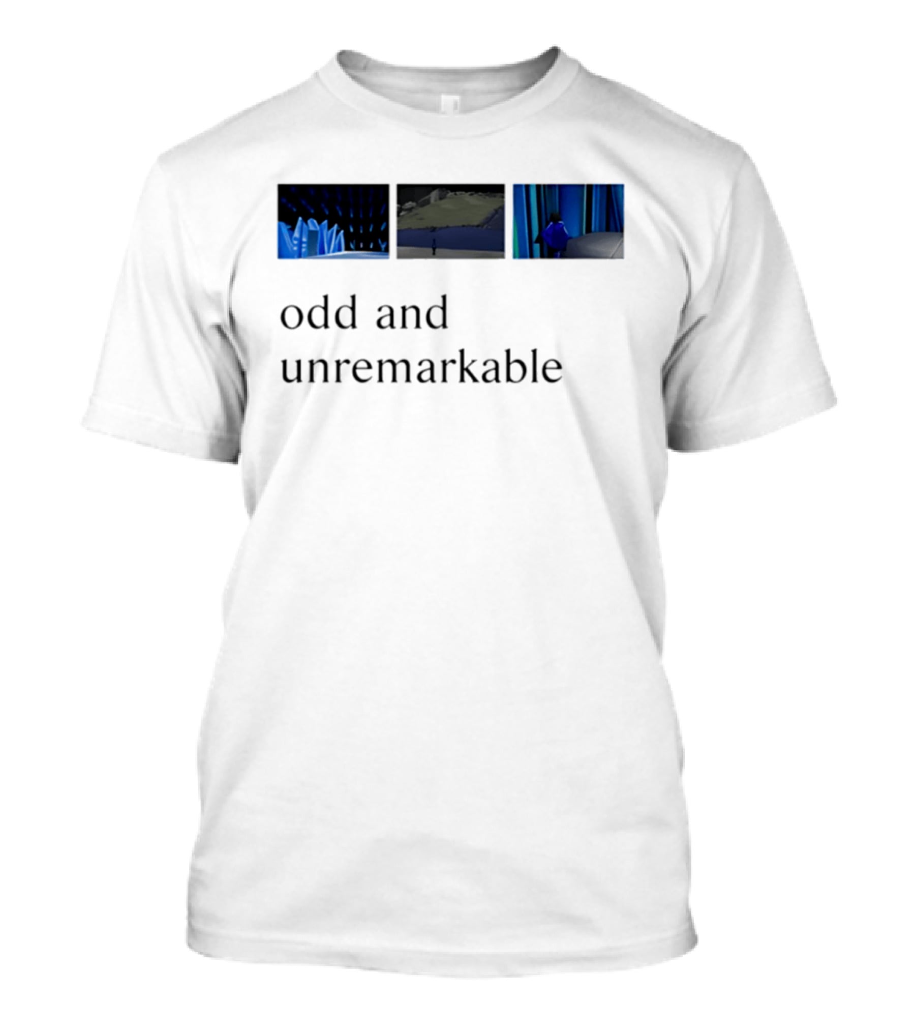 Odd And Unremarkable Aesthetic Minimalist Blue Abstract Scenes T-Shirt