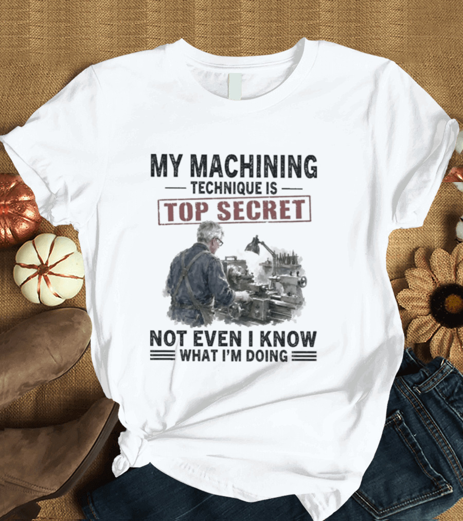 My Machining Technique Is Top Secret Not Even I Know What I'm Doing Industrial Humor T-Shirt