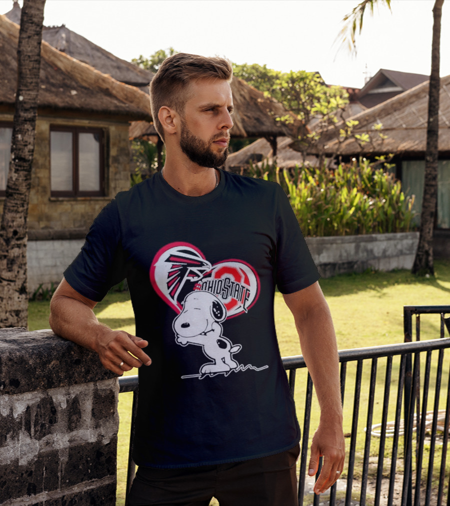 Atlanta Falcons Ohio State Buckeyes Snoopy Peanuts Heart T-Shirt