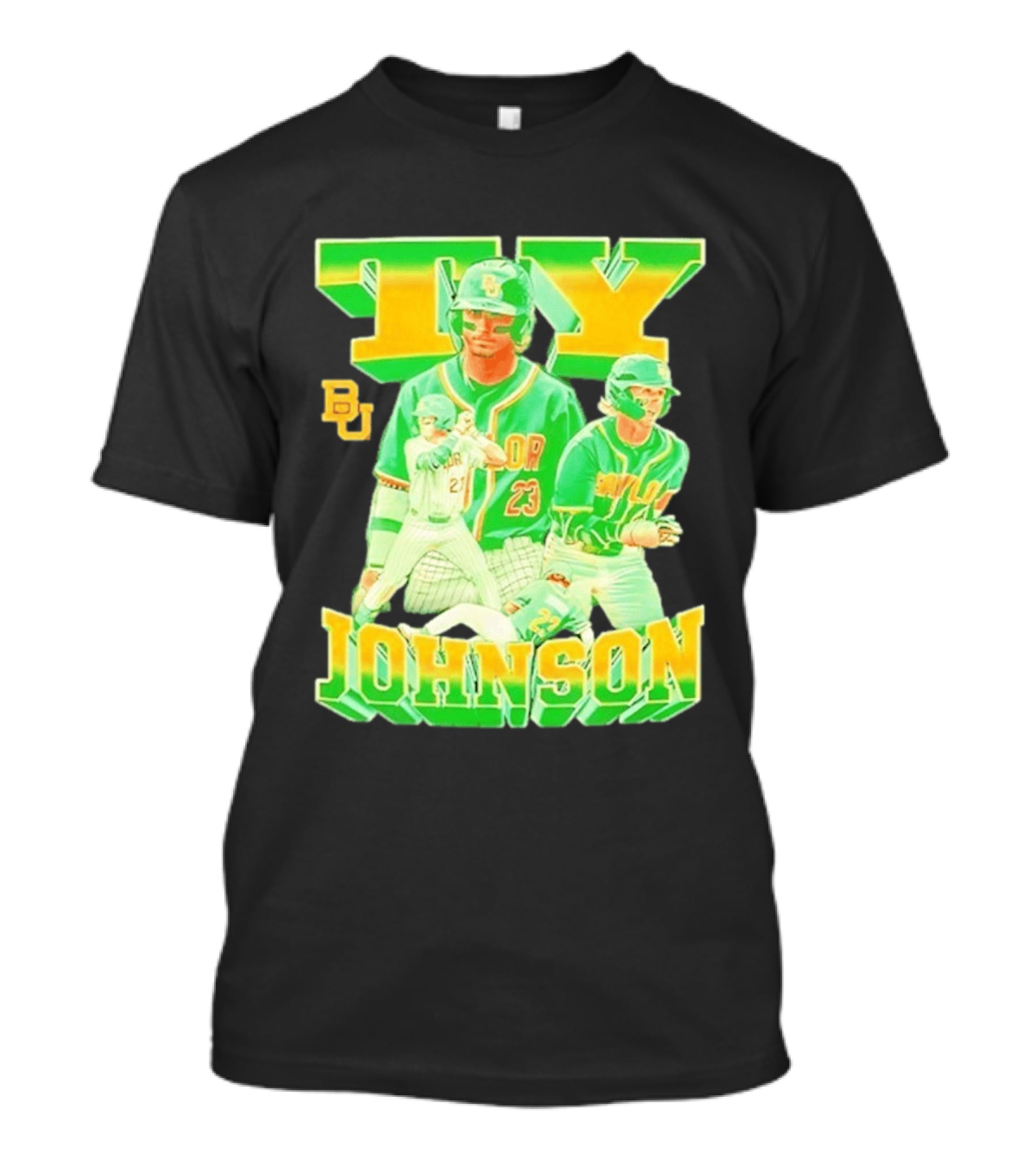 Ty Johnson Baylor Bears 23 NCAA Baseball BU T-Shirt