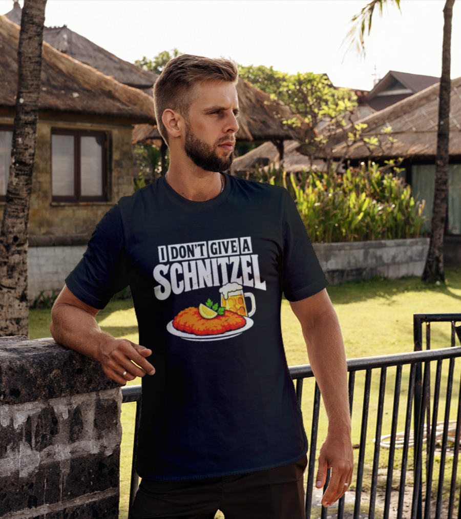 I Don't Give A Schnitzel German Beer Food Plate T-Shirt