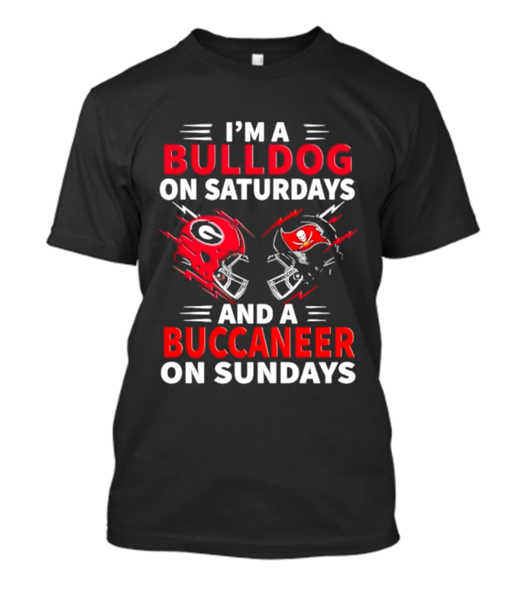 Georgia Bulldogs Saturday Tampa Bay Buccaneers Sunday Football Helmets T-Shirt
