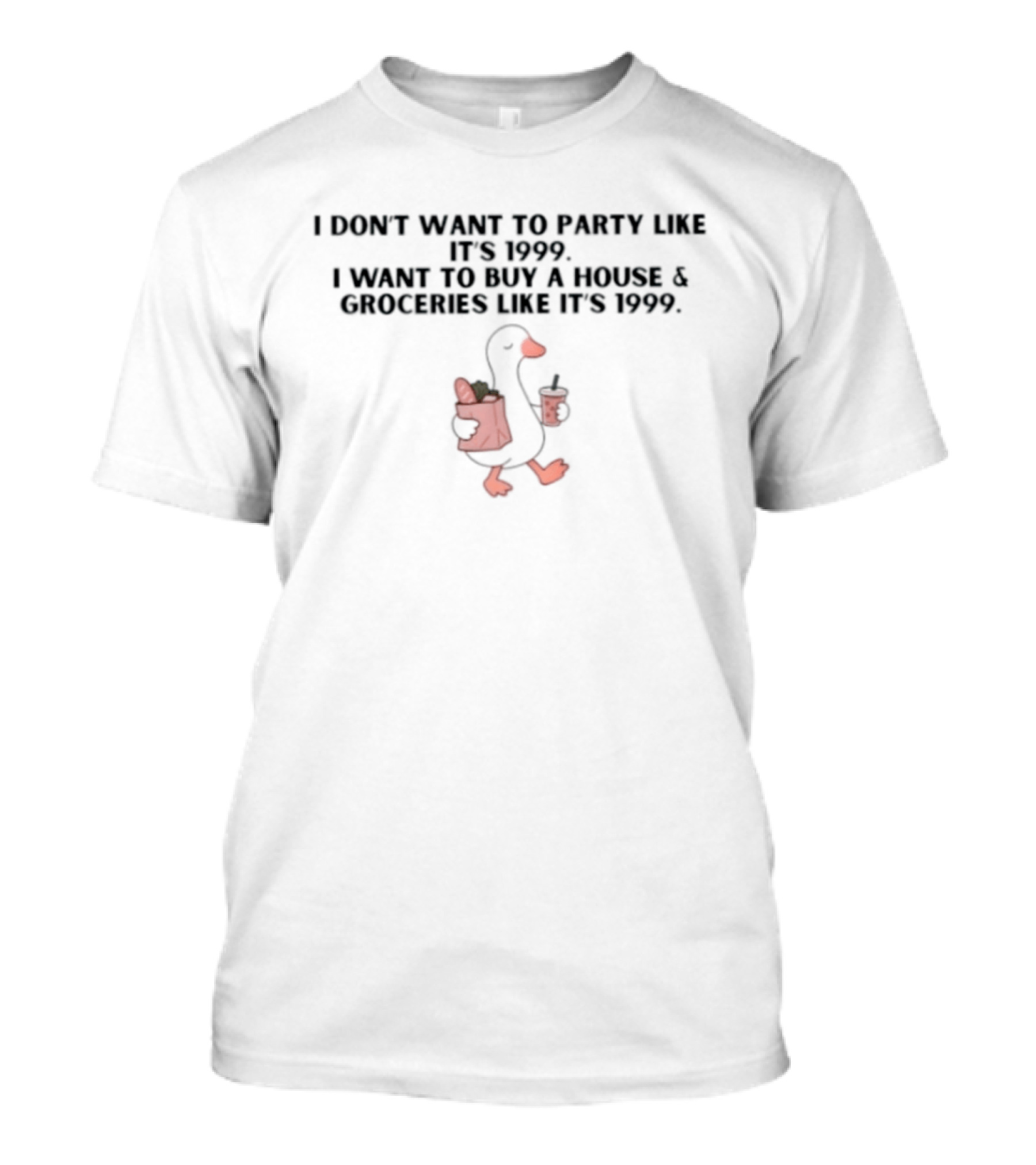 I Don't Want To Party Like It's 1999 I Want To Buy A House And Groceries Like It's 1999 T-Shirt