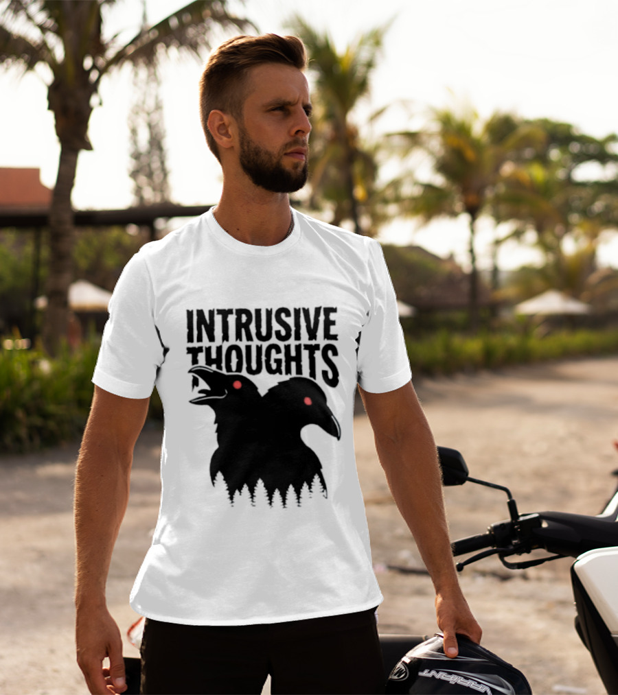 Intrusive Thoughts Raven Forest Mental Health Awareness T-Shirt