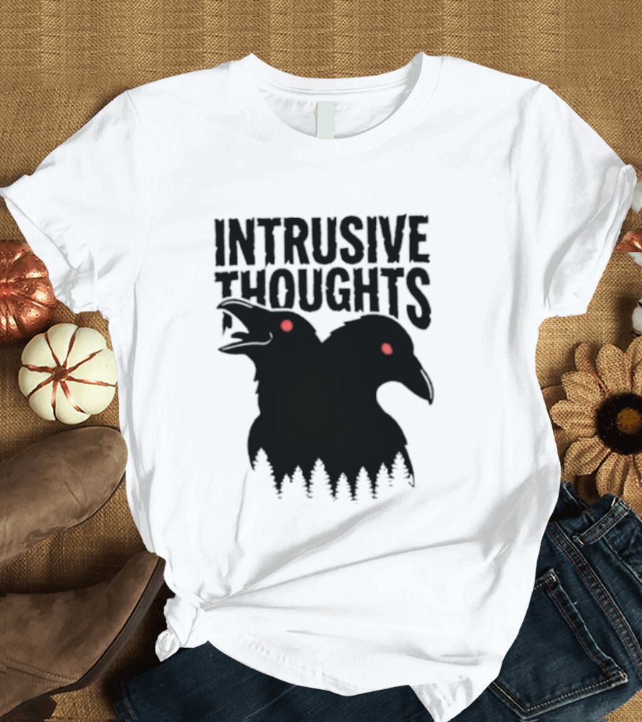Intrusive Thoughts Raven Forest Mental Health Awareness T-Shirt