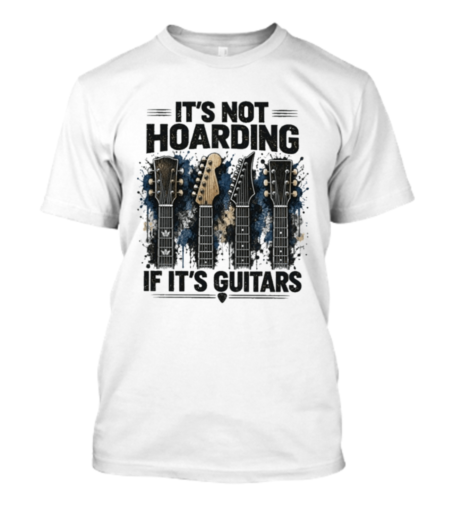 It's Not Hoarding If It's Guitars Guitar Headstocks T-Shirt
