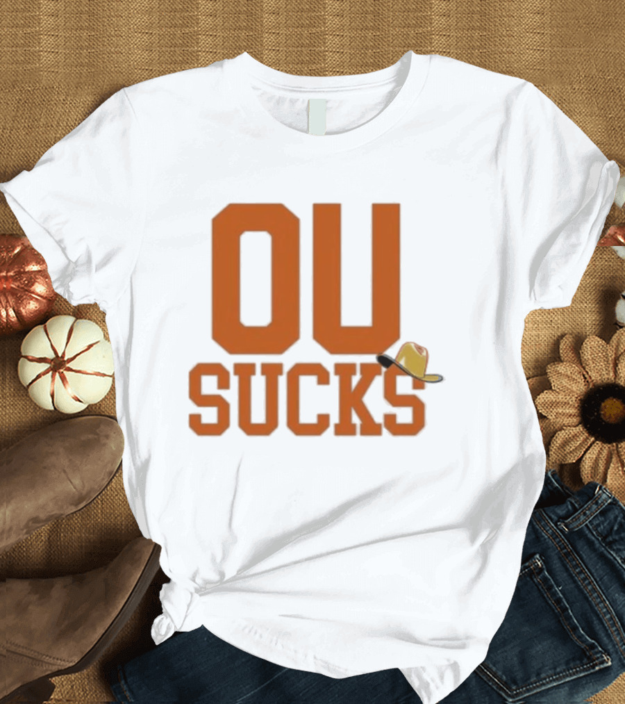 OU Sucks Cowboy Hat Orange Rivalry T-Shirt