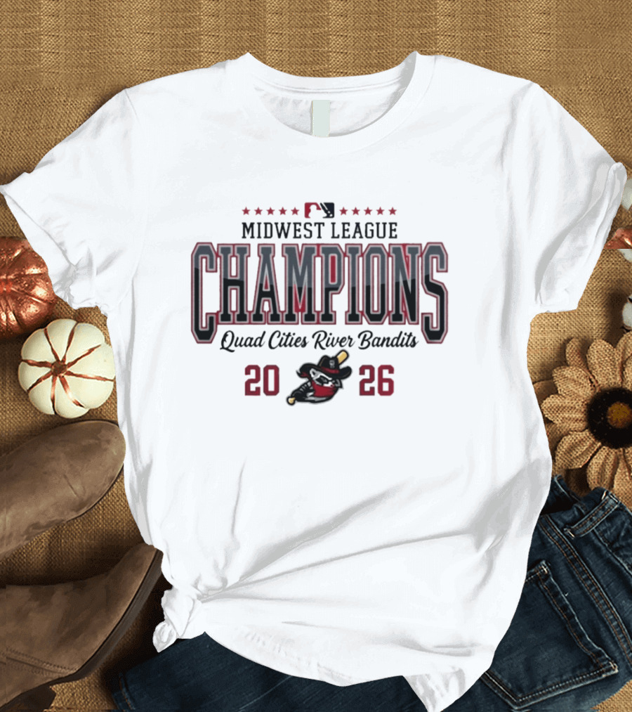 Midwest League Champions 2026 Quad Cities River Bandits T-Shirt