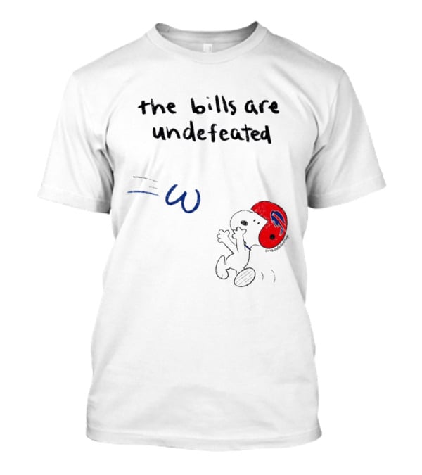Snoopy Football Red Helmet The Bills Are Undefeated T-Shirt