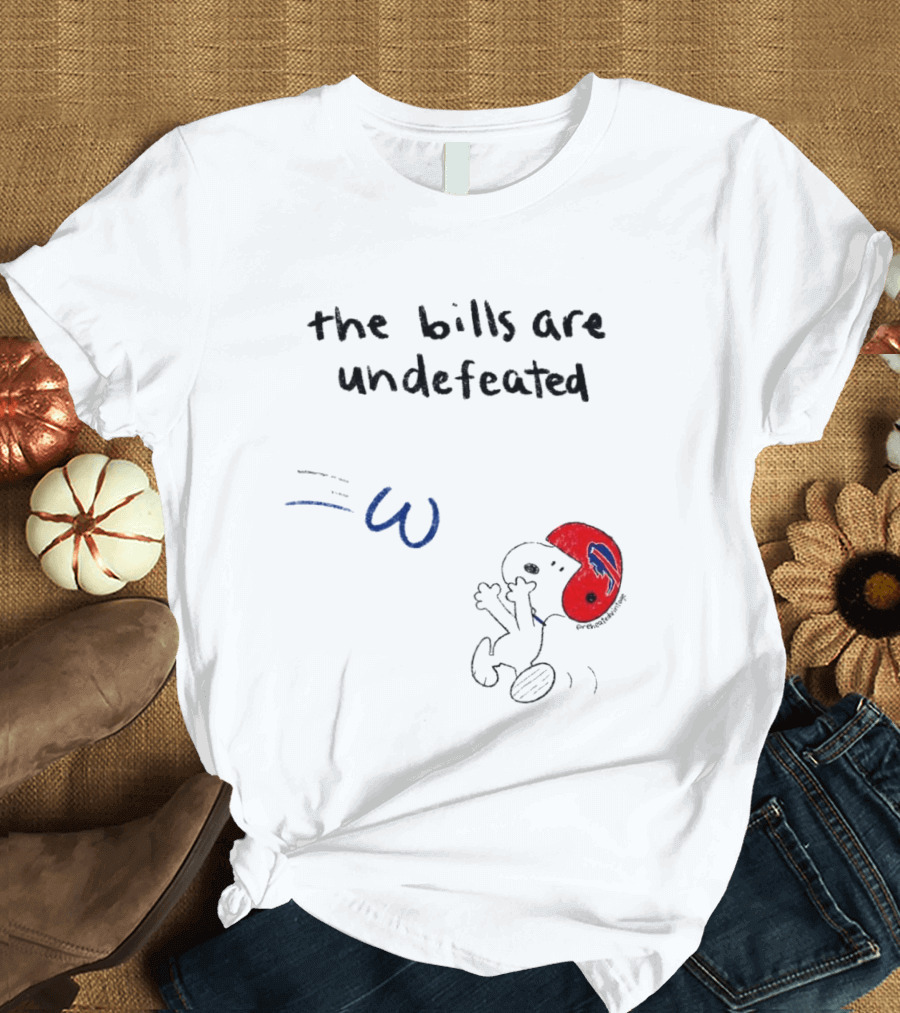 Snoopy Football Red Helmet The Bills Are Undefeated T-Shirt