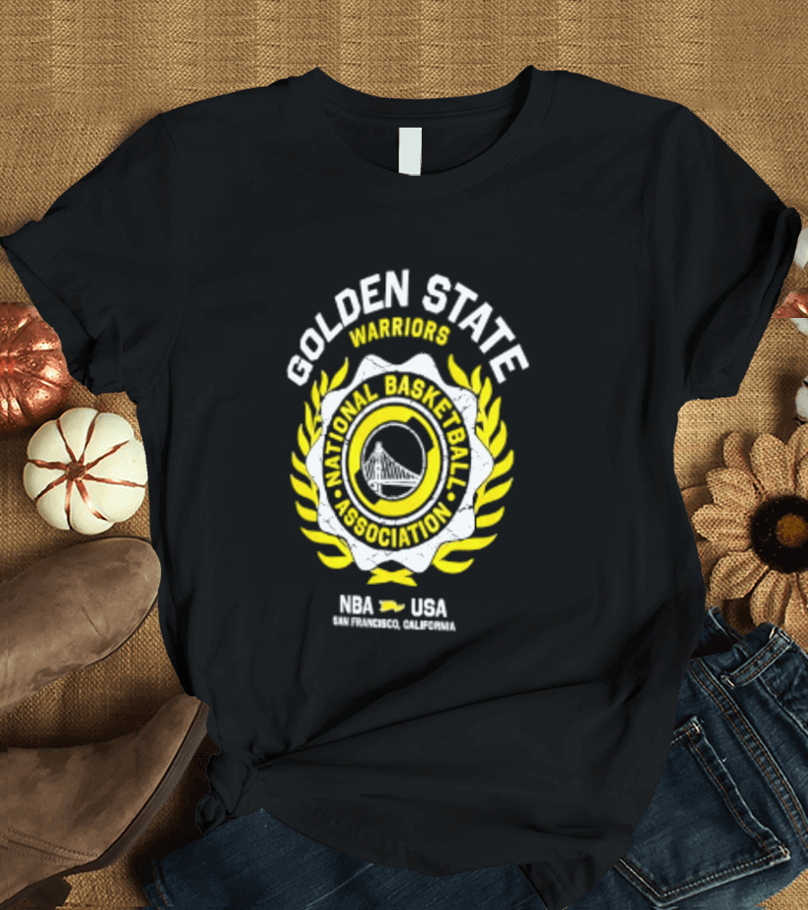 Golden State Warriors NBA USA National Basketball Association Laurel Crest Flocking 2026 San Francisco California T-Shirt