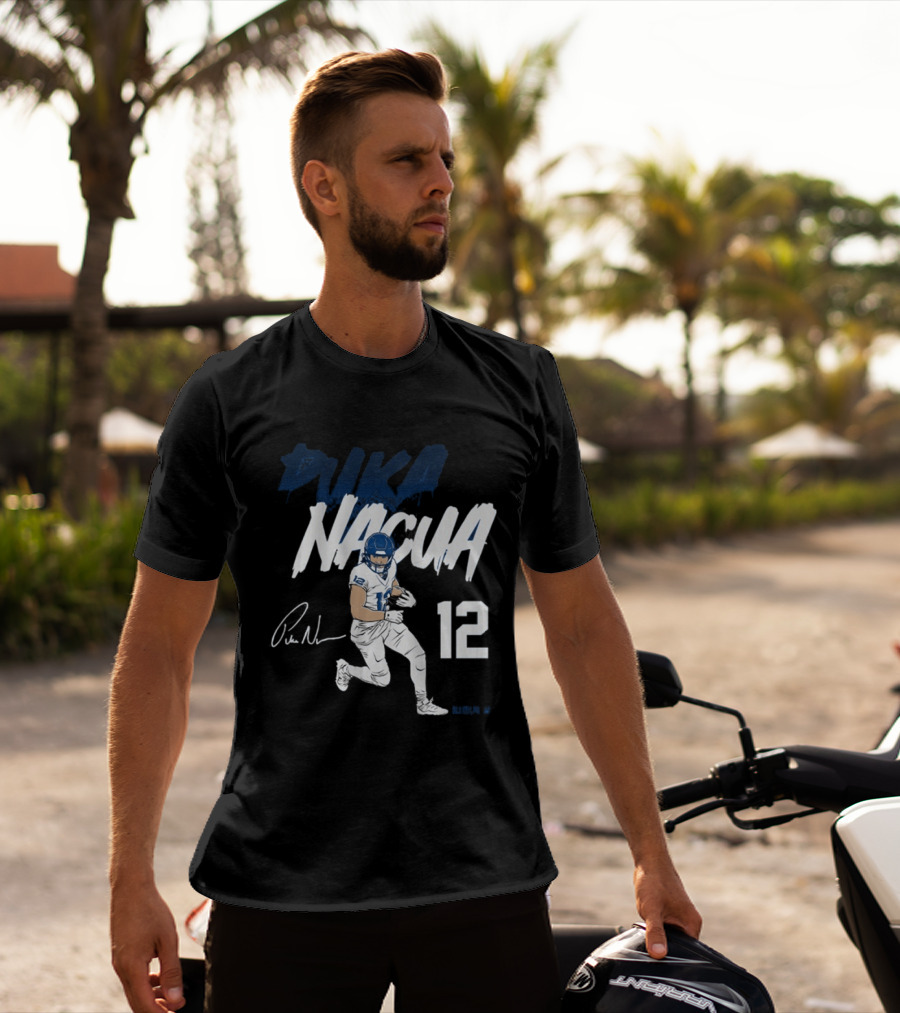 Puka Nacua 12 Signature Pose Athletic T-Shirt
