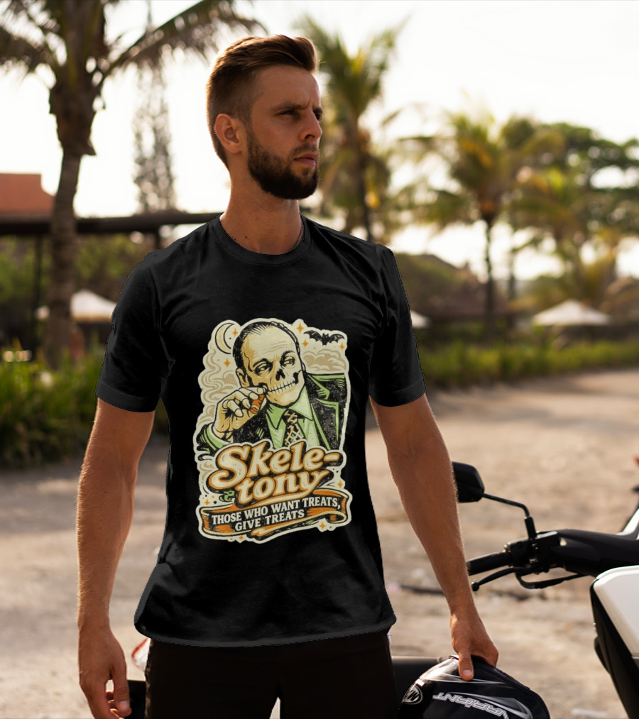 Skele Tony Soprano Those Who Want Treats Give Treats T-Shirt