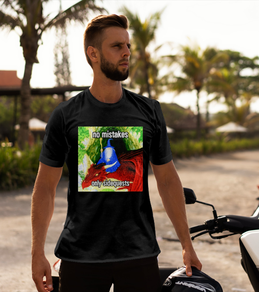 No Mistakes Only Side Quests Wizard And Dragon T-Shirt
