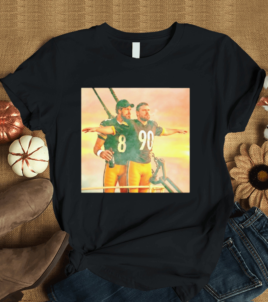 Aaron Rodgers TJ Watt Pittsburgh Steelers Titanic Crossover 8 90 T-Shirt