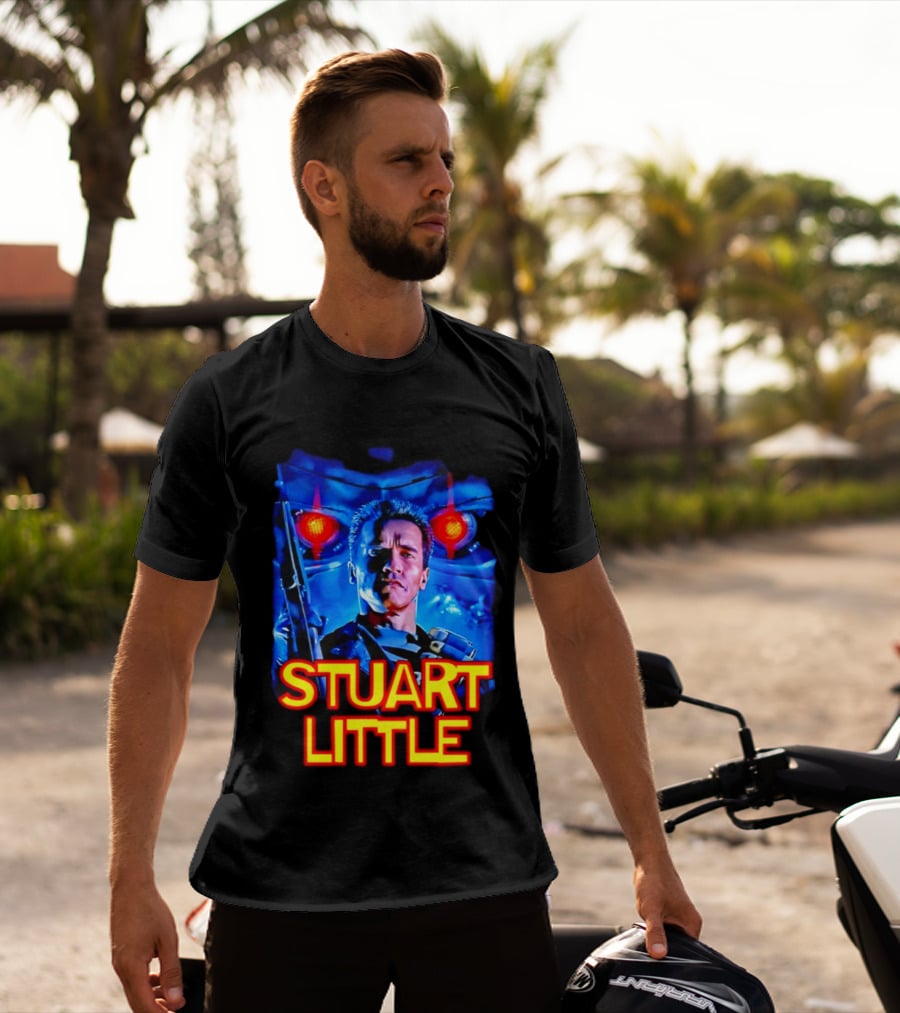 Stuart Little Arnold Schwarzenegger Parody Skynet Cyborg Fusion T-Shirt