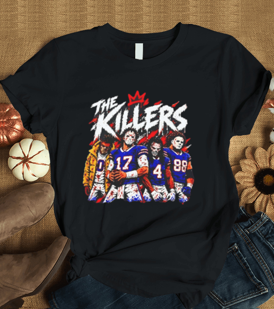 Buffalo Bills The Killers Horror Characters Halloween NFL T-Shirt
