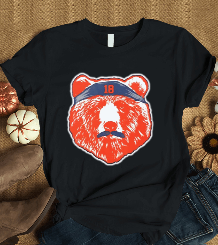 Caleb Williams Chicago Bears Mustache Bear Headband 18 T-Shirt