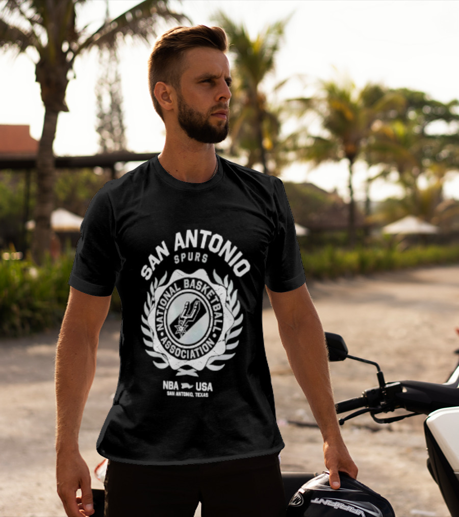 San Antonio Spurs NBA USA National Basketball Association Laurel Crest Flocking 2026 T-Shirt