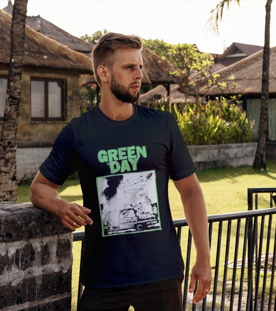Green Day Riot Trio Vintage Sketch T-Shirt