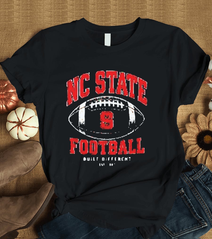 NC State Football Built Different Est 1887 Football Oval Ball S T-Shirt