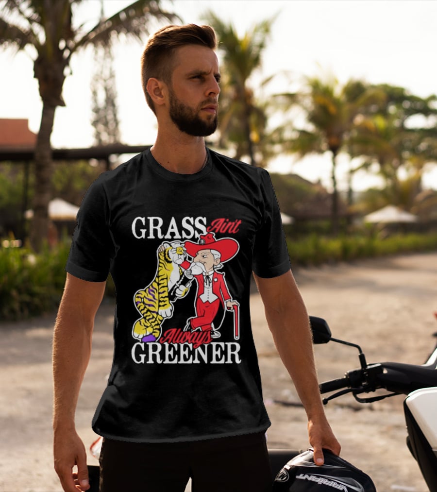 Ole Miss Rebels Vs LSU Tigers Grass Ain't Greener 2026 NCAA T-Shirt