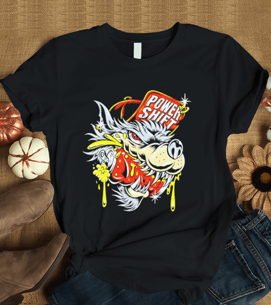 Power Shift Wolf Streetwear Urban Style Clothing T-Shirt
