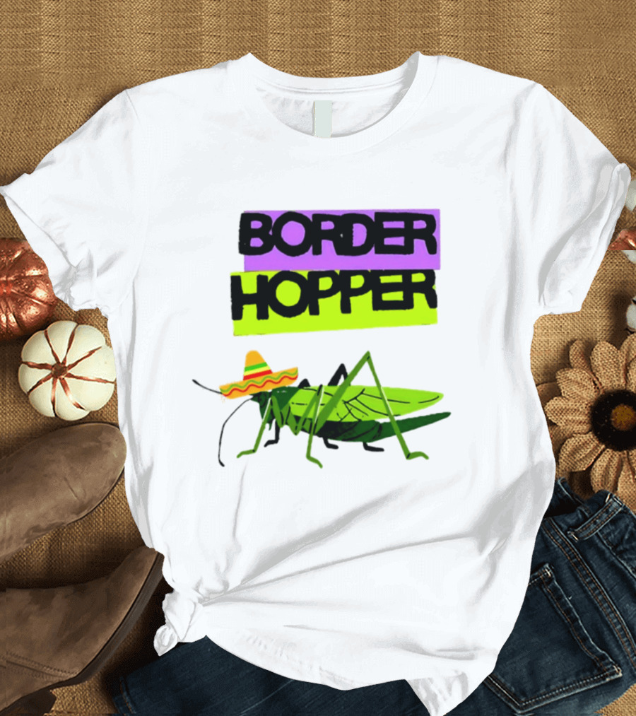 Border Hopper Sombrero Grasshopper T-Shirt
